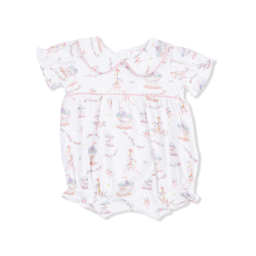 Classic Puff Sleeve Babydoll Bubble - Carousel with Bows