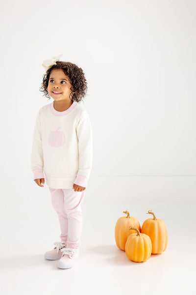 Cassidy Comfy Crewneck - Pink Pumpkin