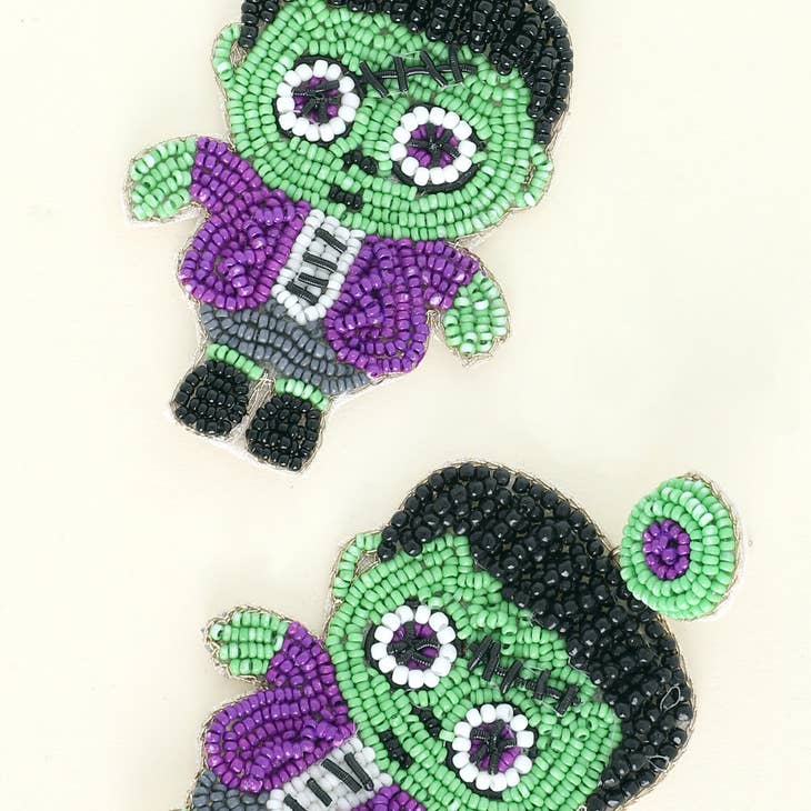 Frankenstein Beaded Earrings