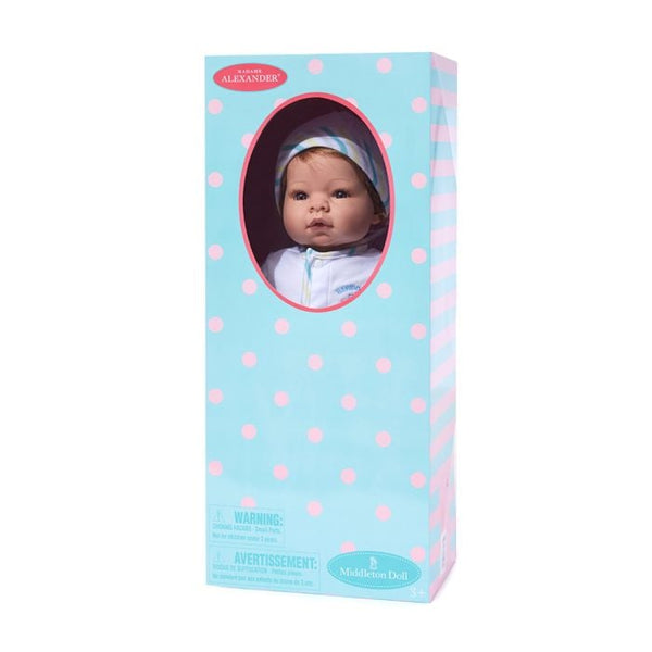 Newborn Nursery® Munchkin Baby Doll - Light Skin Tone/Blue Eyes/Strawberry Blonde