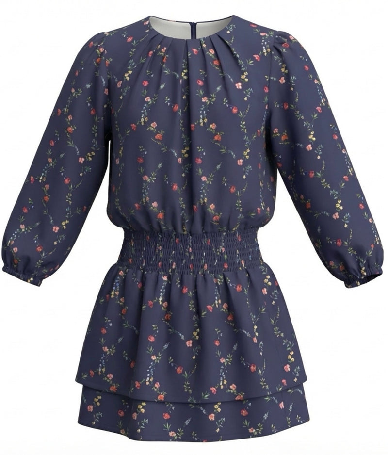 Ruby Dress - Navy Vine