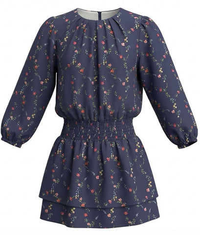 Ruby Dress - Navy Vine