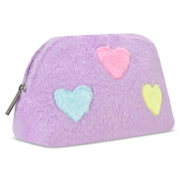 Hearts Color Block Oval Cosmetic Bag
