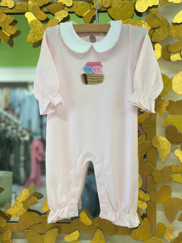 LS Peter Pan Romper - Noah's Ark