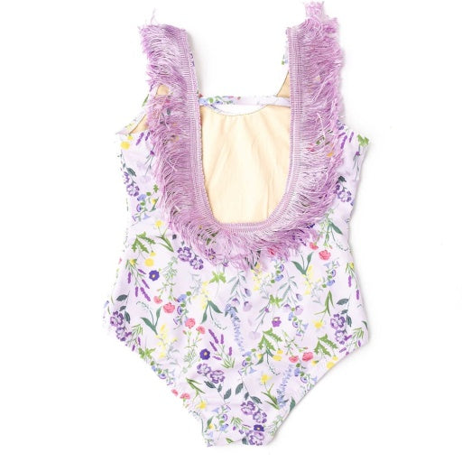One Piece Fringe Swimsuit - Wildflower Fields