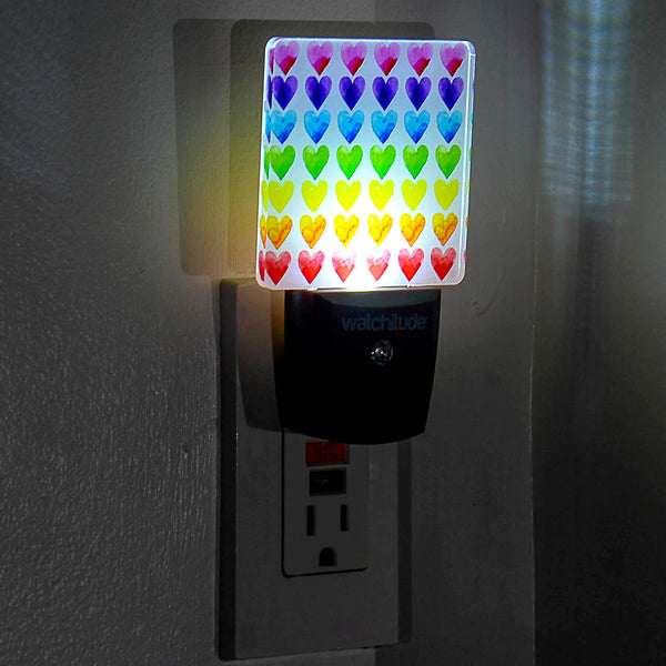 LED Night Light, Watercolor Hearts