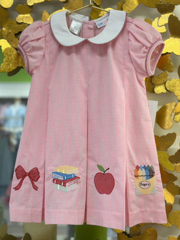 School Embroidered Pintuck Dress
