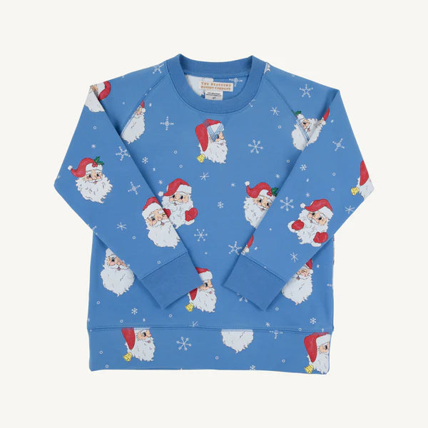 Cassidy Comfy Crewneck - Dear Santa, blue