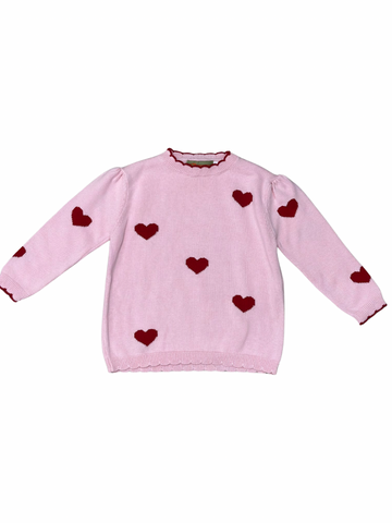 Pink Hearts Crew Sweater