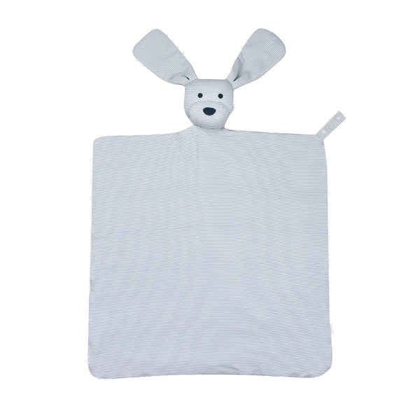 Dog Lovey Blanket - Dusty Blue Mini-Stripe