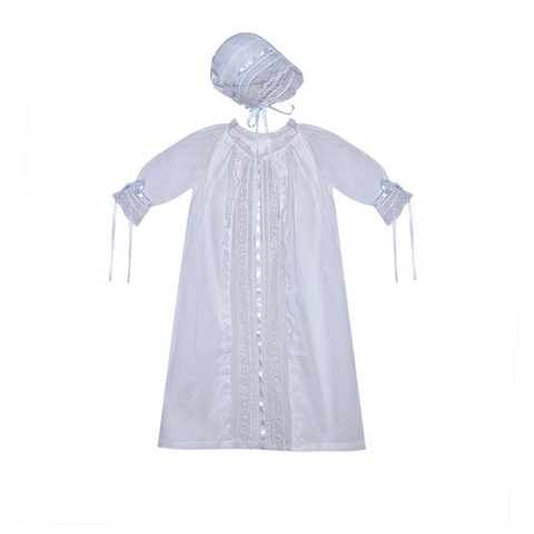 White Shiloh Daygown - Blue