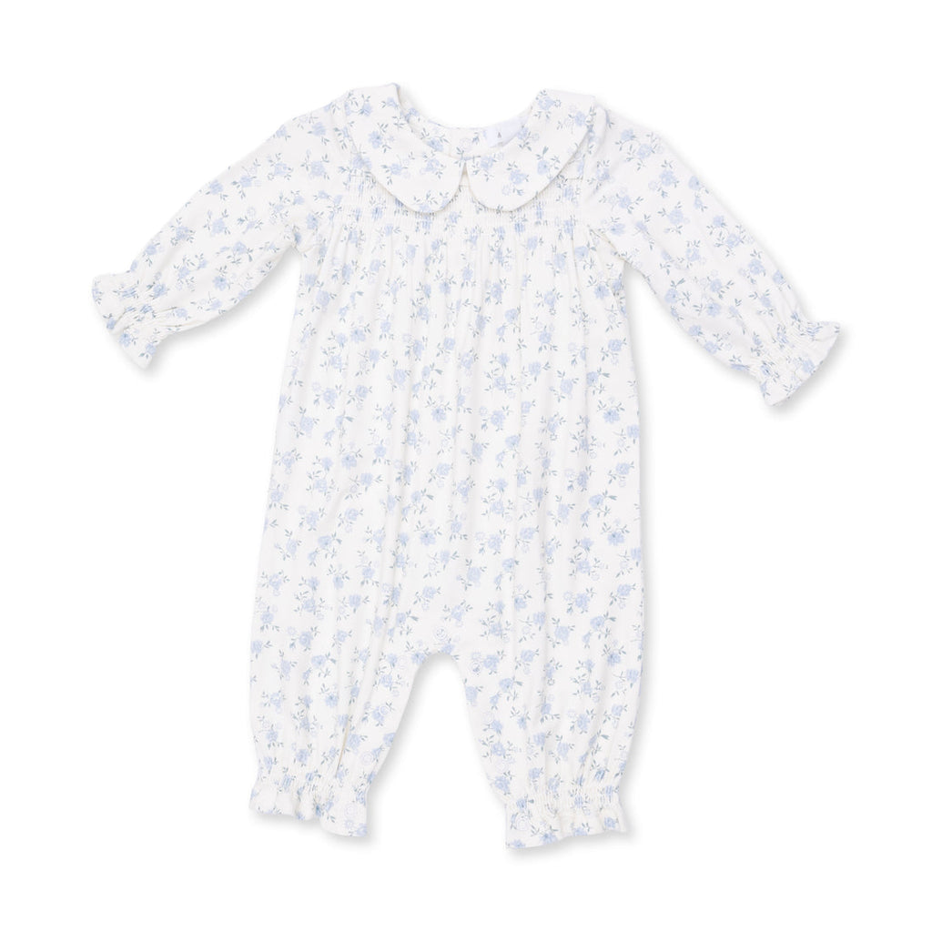 Smocked Long Sleeve Romper - Rose Briar