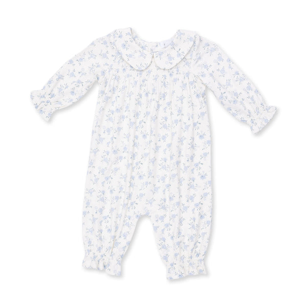 Smocked Long Sleeve Romper - Rose Briar