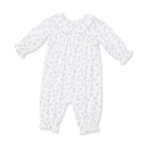 Smocked Long Sleeve Romper - Rose Briar
