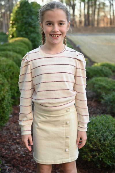 Peyton Top - Blush Stripe