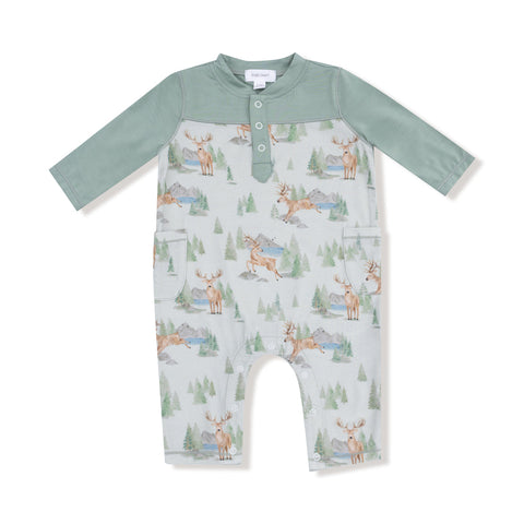Romper with Contrast Sleeves - Buck Deer