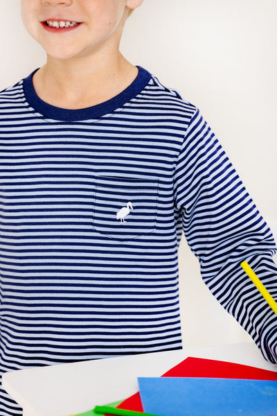 Long Sleeve Carter Crewneck - Barrington Blue/Nantucket Navy