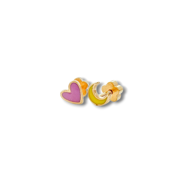 Love You To The Moon Tiny Stud Earrings