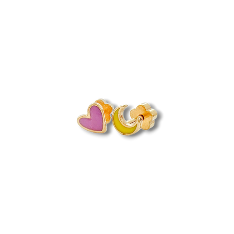 Love You To The Moon Tiny Stud Earrings