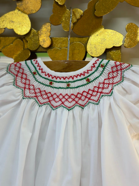 Emma Smocked Christmas Bishop Dress