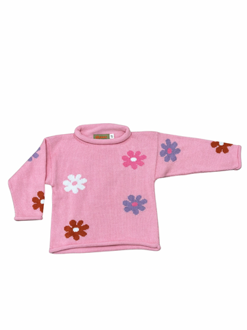 Roll Neck Sweater - Flowers