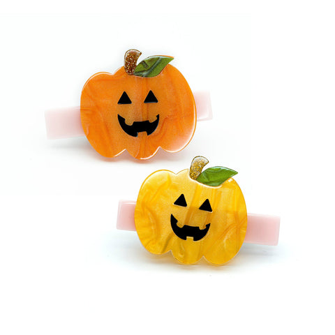 Double Pumpkin Pearlized Hair Clips