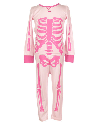 Glow in the Dark Skelly Jammies - Pink