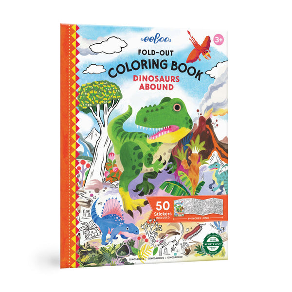 Fold-Out Coloring Book, Dinosaurs Abound