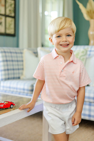 Prim and Proper Polo - Sanibel Salmon Stripe