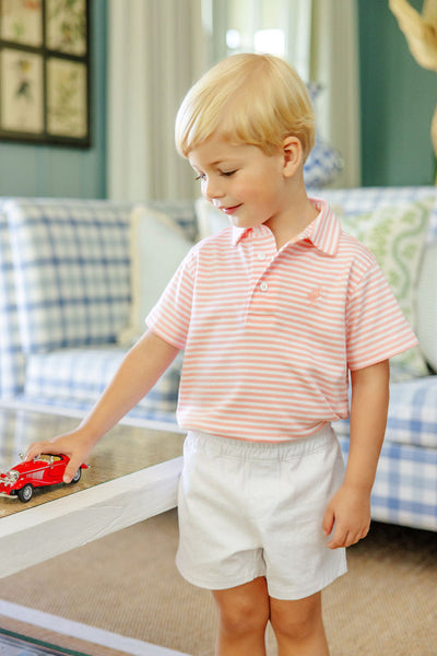 Prim and Proper Polo - Sanibel Salmon Stripe