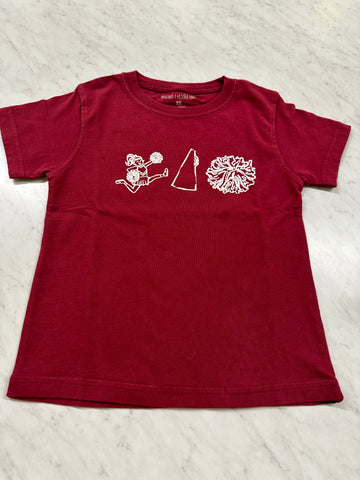 Short Sleeve Maroon/White Cheer Trio T-Shirt