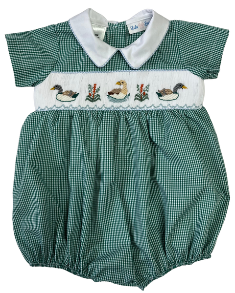 Smocked Duck Pleated Boy Bubble