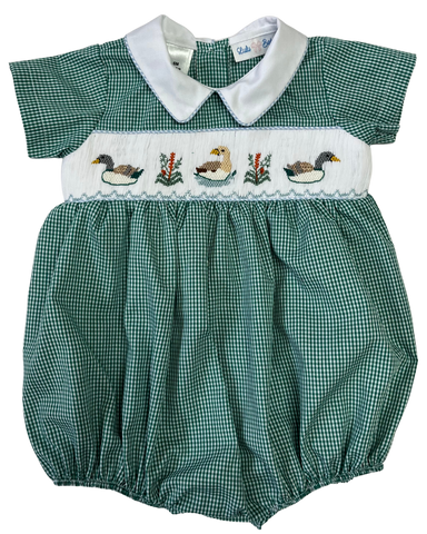 Smocked Duck Pleated Boy Bubble
