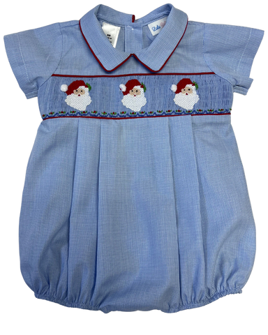 Blake Smocked Bubble - Santa Claus