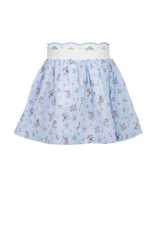 Bea Blue Floral Dotted Swiss Skirt