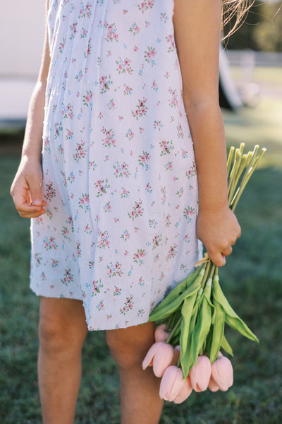 Bea Blue Floral Dotted Swiss Dress