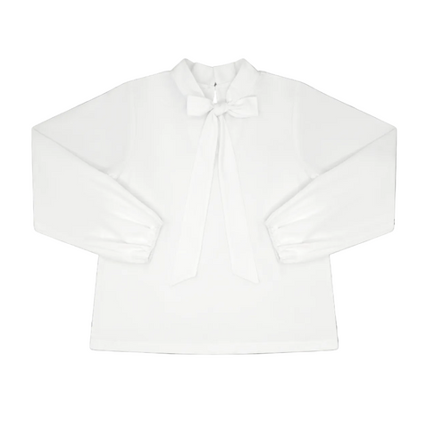 Beatrice Bow Blouse - Classic White