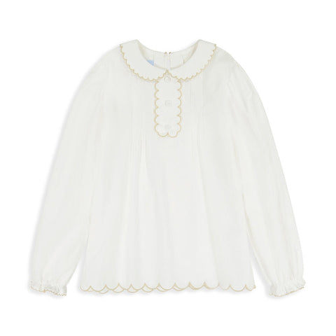 Scallop Trim Blouse