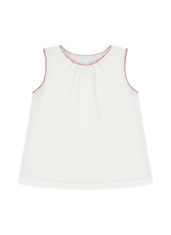 Bethany Blouse - Sterling White, Hot Pink