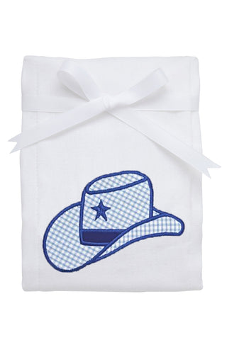 Cowboy Hat Applique Burp Cloth