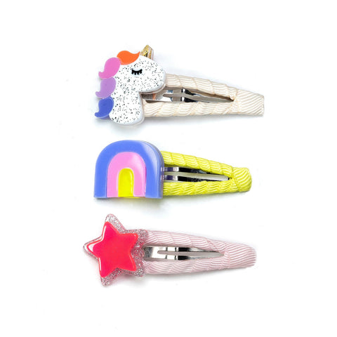 Unicorn Star Neon Snap Clips