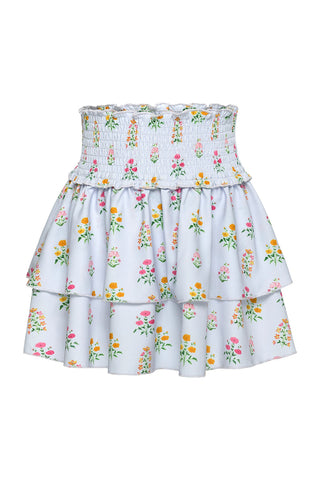 Scottie Skirt - Blue Floral Block Print
