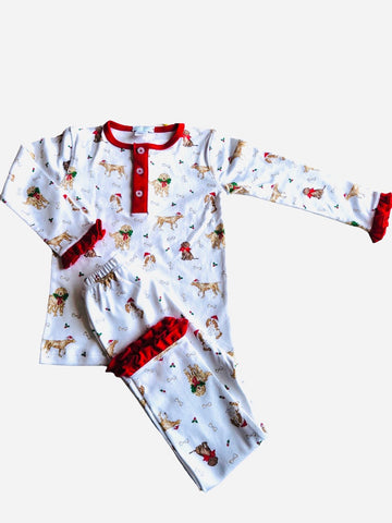 Santa Paws Girls Pajama Set