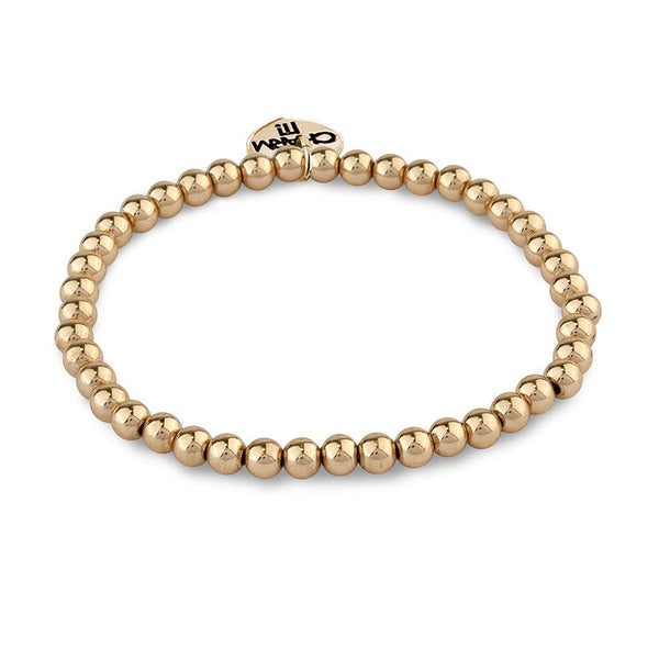 Charm it! Gold Stretch Bead Bracelet