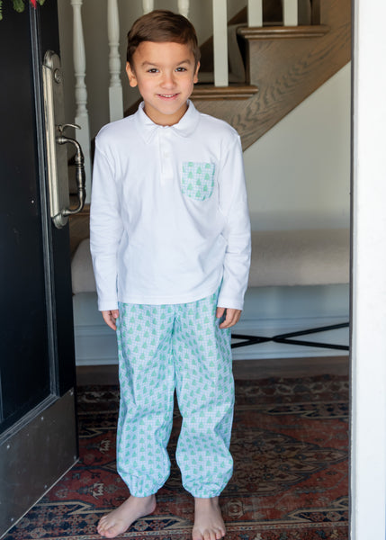 Carter Pant Set - Gingham Christmas Tree