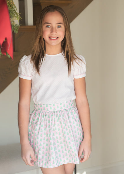 Cece Skirt Set - Gingham Christmas Tree