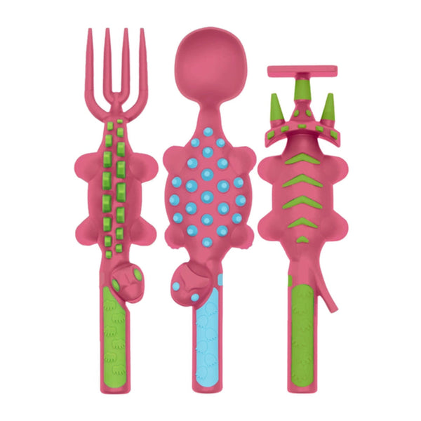 Dinosaur Utensils - green or pink