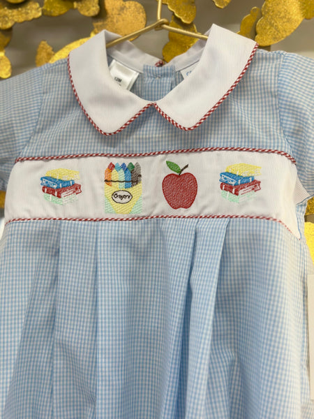 School Embroidered Boy Bubble
