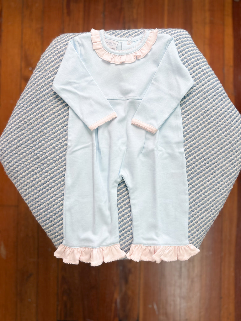 Coverall with Ruffle Neck