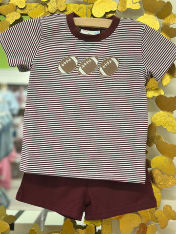 Football Trio Short Set - Maroon